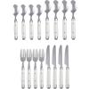 image:imageCambridge 07216CBWD32R Jubilee Red 16Piece Flatware Set Thick HandlesWhite