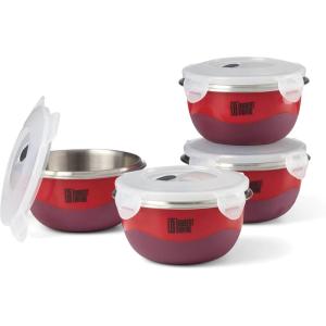 image:imageCambridge ERIMWP4MTRI1R Robert Irvine Prep Bowls Set of 4 RedRed