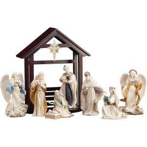 image:imageLenox 853742 First Blessing Nativity Lighted Star Figurine10Piece Nativity Set