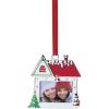 image:imageLenox Christmas Tree Ornaments House Frame Silverplated Ornament Square Picture Frame Red Ribbon for Hanging Christmas Decor Tree Decor Family Picture Ornaments Silver 1Piece 25x275Inch