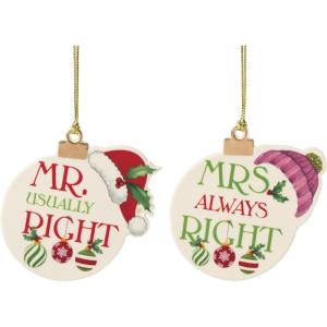 image:imageLenox 898308 Mr amp Mrs 2Piece Ornament Set Christmas Holiday DecorationsMr  Mrs