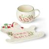 image:imageLenox Serveware Holiday Cookies amp Milk for Santa 2Piece Set Service for 1 11 Oz Cup Porcelain Dishwasher Safe Christmas Cookie Plate amp Coffee Mug Christmas Decor Santa Sleigh Design 2 Piece