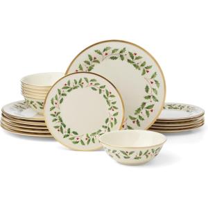 image:imageLenox 897744 Holiday Tree Accent Plates Service For 4 Christmas Dishes Dinnerware Set18Piece Dinnerware Set
