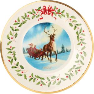 image:imageLenox 897744 Holiday Tree Accent Plates Service For 4 Christmas Dishes Dinnerware SetAnnual Limited Edition Accent Plate