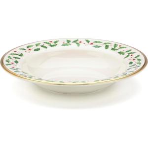 image:imageLenox 897744 Holiday Tree Accent Plates Service For 4 Christmas Dishes Dinnerware SetPastaRimmed Soup Bowl