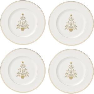 image:imageLenox 897867 Federal Gold Tree Accent Plates Service For 4 Christmas Dishes Dinnerware Set Holiday