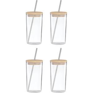 image:imageLenox Drinkware Tuscany Cls Cold Beverage Set Of 4 Service For 4 Glass Material Dishwasher Safe Includes Lids Tea And Coffee Glasses Drinking Glasses Glass Cups With Lids Clear 4 Piece