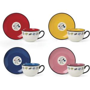 image:imageLenox Teacup Set Chef Snoopy Tea Cups And Saucers Sets Of 4 Service For 4 Porcelain Material Dishwasher And Microwave Safe Tea Set Mug Snoopy Design Assorted 8 Pieces 10 Ounce Capacity