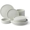 image:imageLenox Dinnerware Sets Modulus Vapor 18Piece Dinnerware Set Service For 6 Porcelain Material Dishwasher Safe Microwave Safe Bowls Plates And Bowls Dinner Dishes Plates White 18 PieceVapor