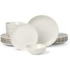 image:imageLenox Dinnerware Sets French Perle Scallop White 18Piece Dinnerware Set Service For 6 Stoneware Material Dishwasher Safe Microwave Safe Bowls Plates And Bowls Dinner Dishes White 18 Piece18Piece Dinnerware Set