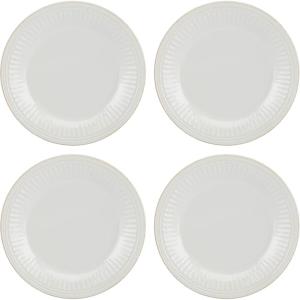 image:imageLenox Dinnerware Sets French Perle Groove White 24Piece Dinnerware Set Service For 8 Stoneware Dishwasher Safe Microwave Safe Bowls Plates And Bowls Dinner Dishes Plates White 24 PieceDinner Plates  Set of 4