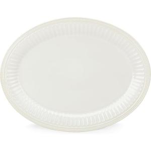 image:imageLenox Dinnerware Sets French Perle Groove White 24Piece Dinnerware Set Service For 8 Stoneware Dishwasher Safe Microwave Safe Bowls Plates And Bowls Dinner Dishes Plates White 24 PiecePlatter
