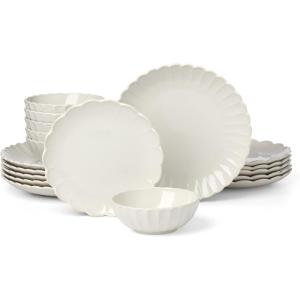image:imageLenox Dinnerware Sets French Perle Scallop White 18Piece Dinnerware Set Service For 6 Stoneware Material Dishwasher Safe Microwave Safe Bowls Plates And Bowls Dinner Dishes White 18 Piece18Piece Dinnerware Set