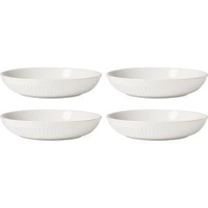 image:imageLenox Dinnerware Sets French Perle Scallop White 18Piece Dinnerware Set Service For 6 Stoneware Material Dishwasher Safe Microwave Safe Bowls Plates And Bowls Dinner Dishes White 18 PieceDinner Bowls  Set of 4