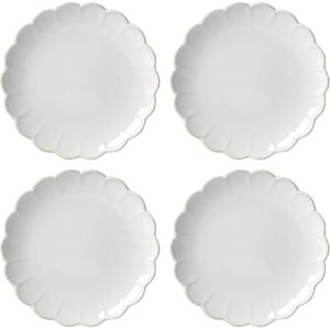 image:imageLenox Dinnerware Sets French Perle Scallop White 18Piece Dinnerware Set Service For 6 Stoneware Material Dishwasher Safe Microwave Safe Bowls Plates And Bowls Dinner Dishes White 18 PieceAccent Plates  Set of 4