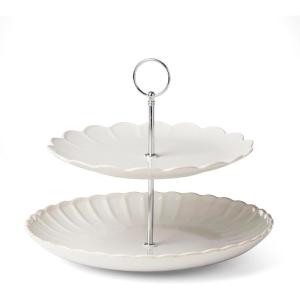 image:imageLenox Dinnerware Sets French Perle Scallop White 18Piece Dinnerware Set Service For 6 Stoneware Material Dishwasher Safe Microwave Safe Bowls Plates And Bowls Dinner Dishes White 18 PieceTiered Server White