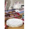 image:imageLenox Dinnerware Sets Blue Bay White 18Piece Dinnerware Set Service For 6 Porcelain Material Dishwasher Safe Microwave Safe Bowls Plates And Bowls Dinner Dishes Plates White 18 PieceDinner Plate  Stripes  Set of 4