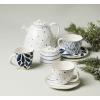 image:imageLenox Dinnerware Sets Blue Bay White 18Piece Dinnerware Set Service For 6 Porcelain Material Dishwasher Safe Microwave Safe Bowls Plates And Bowls Dinner Dishes Plates White 18 Piece9Piece Tea Set