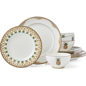 image:imageLenox 897297 British Colonial Bamboo Dinner Plates Set of 4 Service For 4 11125Inch Diameter12Piece Dinnerware Set