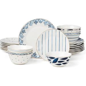 image:imageLenox Dinnerware Sets Blue Bay White 18Piece Dinnerware Set Service For 6 Porcelain Material Dishwasher Safe Microwave Safe Bowls Plates And Bowls Dinner Dishes Plates White 18 Piece24Piece Dinnerware Set  Ikat