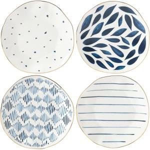 image:imageLenox Dinnerware Sets Blue Bay White 18Piece Dinnerware Set Service For 6 Porcelain Material Dishwasher Safe Microwave Safe Bowls Plates And Bowls Dinner Dishes Plates White 18 PieceDessert Plates  Set of 4