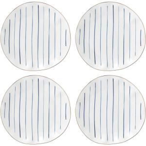 image:imageLenox Dinnerware Sets Blue Bay White 18Piece Dinnerware Set Service For 6 Porcelain Material Dishwasher Safe Microwave Safe Bowls Plates And Bowls Dinner Dishes Plates White 18 PieceDinner Plate  Stripes  Set of 4