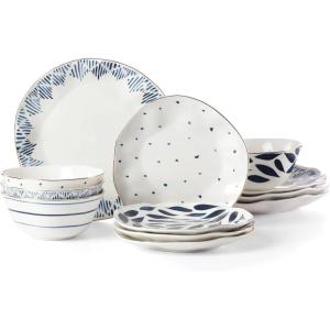 image:imageLenox Dinnerware Sets Blue Bay White 18Piece Dinnerware Set Service For 6 Porcelain Material Dishwasher Safe Microwave Safe Bowls Plates And Bowls Dinner Dishes Plates White 18 Piece12Piece Dinnerware Set Dessert  Ikat
