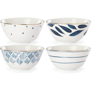 image:imageLenox Dinnerware Sets Blue Bay White 18Piece Dinnerware Set Service For 6 Porcelain Material Dishwasher Safe Microwave Safe Bowls Plates And Bowls Dinner Dishes Plates White 18 PieceDessert Bowls  Set of 4