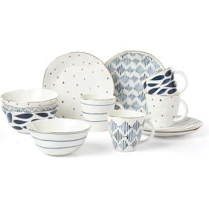 image:imageLenox Dinnerware Sets Blue Bay White 18Piece Dinnerware Set Service For 6 Porcelain Material Dishwasher Safe Microwave Safe Bowls Plates And Bowls Dinner Dishes Plates White 18 Piece12Piece Dessert Set
