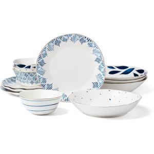image:imageLenox Dinnerware Sets Blue Bay White 18Piece Dinnerware Set Service For 6 Porcelain Material Dishwasher Safe Microwave Safe Bowls Plates And Bowls Dinner Dishes Plates White 18 Piece12Piece Dinnerware Set Bowls  Ikat