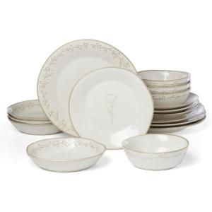 image:imageLenox Home And Kitchen Homespun Dough Bowl Stoneware Material Dishwasher Safe Microwave Safe Bread Bowl Dining Serving Bowls Tabletop amp Kitchen Decor White 1 Piece 12 Inch L X 775 Inch W16Piece Dinnerware Set