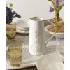 image:imageLenox Home And Kitchen Homespun Pitcher Stoneware Material Water Jug Dishwasher Safe Water Pitcher Table Decor Home Decor Decorative Pitchers Thistle DesignWhite 1 Piece 82 Ounce Capacity