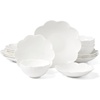 image:imageLenox Dinnerware Set Studio 1414 Scallop 16Piece Set Service For 4 Bone China Material Dishwasher amp Microwave Safe Home And Kitchen Kitchen And Dining Plates And Bowls Sets White 16 PiecesScallop
