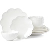 image:imageLenox Dinnerware Set Studio 1414 Scallop 16Piece Set Service For 4 Bone China Material Dishwasher amp Microwave Safe Home And Kitchen Kitchen And Dining Plates And Bowls Sets White 16 PiecesScallop