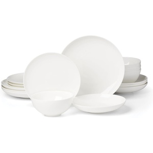 image:imageLenox Dinnerware Set Studio 1414 Coupe 16Piece Set Service For 4 Bone China Material Dishwasher amp Microwave Safe Home And Kitchen Kitchen And Dining Plates And Bowls Sets White 16 Pieces