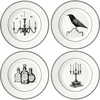 Dessert Plates  Set of 4  Black
