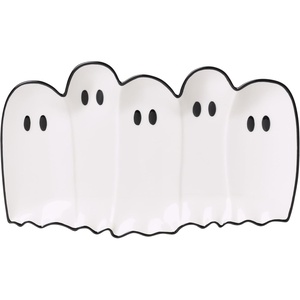 image:imageLenox Halloween Collection Pumpkin Figural Hors dOeuvres TrayServing Tray  Ghost