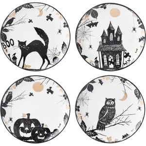 image:imageLenox Vintage Halloween Collection Vintage Manor Hors dOeuvres TrayAccent Plates  Set of 4