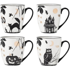 image:imageLenox Vintage Halloween Collection Vintage Manor Hors dOeuvres TrayMugs  Set of 4