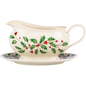 image:imageLenox 898092 Holiday Rectangular Baking Dish Large Christmas Festive Kitchen DecorGravy Boat with Stand