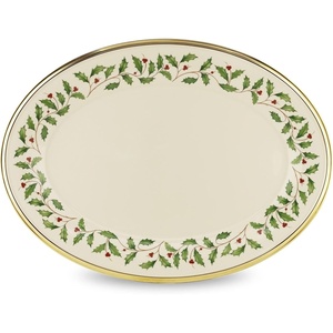 image:imageLenox 898092 Holiday Rectangular Baking Dish Large Christmas Festive Kitchen DecorOval Platter